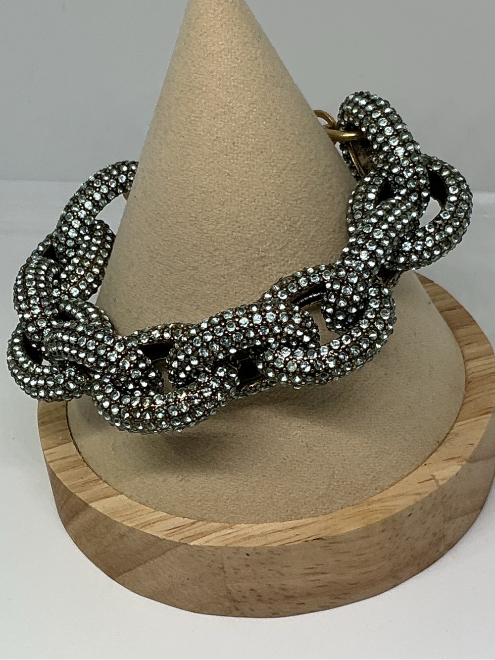 J Crew Chunky Blue Crystal Link Bracelet